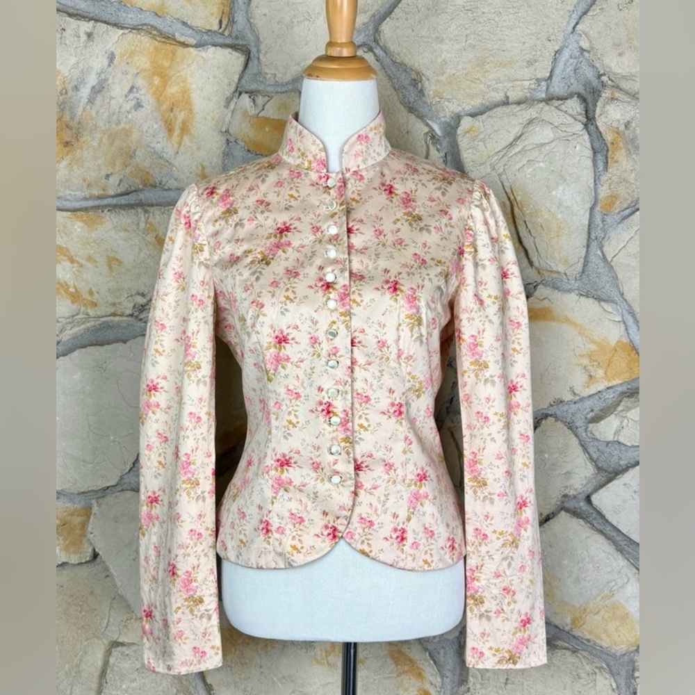 Vintage Ralph Lauren Blue Label c. 1990s Victorian Jacket Peach Primrose | 10/12